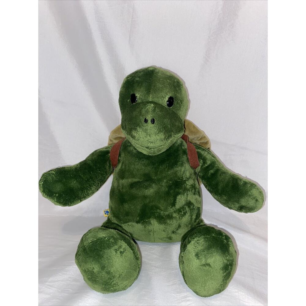 Build A Bear Green Trekkin 16" Turtle Plush Removable Shell Backpack Toy W/ Box